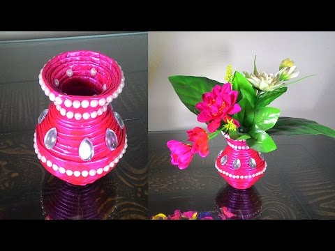 How to make newspaper flower vase | DIY newspaper crafts