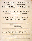 Titelblatt der 1. Auflage von Systema Naturæ