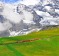 The train from Jungfraujoch station on the move to Kleine Scheidegg.