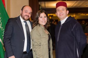 From left, Hachem El Moummy and Chama El Moummy, both of the Embassy of the Kingdom of Morocco, and Karim Medrek, ...