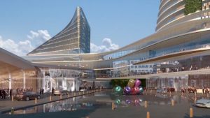 An artist's impression of the proposed redevelopment of the Aquis Canberra casino.