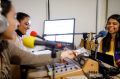 Dr Suhaila Kamrani, Saba Awan, and Zainab Farouk on the radio.