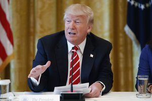 President Donald Trump speaks during the "American Leadership in Emerging Technology" event in the East Room of the White House, Thursday, June 22, 2017, in Washington.