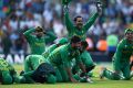 Pakistan celebrate with a prayer after winning the ICC Champions Trophy Final.