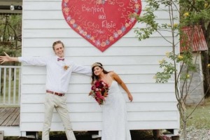 Elsie Stuart and Brenton Porter on their wedding day. 