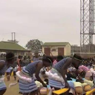 Children dance at Tshigombela practice