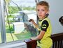 6-year-old Garnet Sharpley is very lucky to not be too badly hurt after falling from an upstairs window.