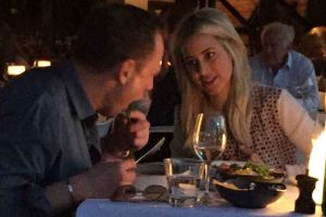 Nabil Gazal and Roxy Jacenko dining at Sydney's Otto restaurant in a file picture.