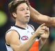 BRISBANE, AUSTRALIA - JUNE 24: Toby Greene of the Giants celebrates a goal during the round 14 AFL match between the ...