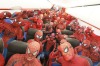 Spider-Men on board Jetstar Japan's first flight from Tokyo to Osaka.