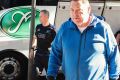 Bugged: All Blacks coach Steve Hansen and his team leave the Intercontinental Hotel in Double Bay after the listening ...