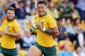 Triple double: Israel Folau scored two tries for his third consecutive international match.