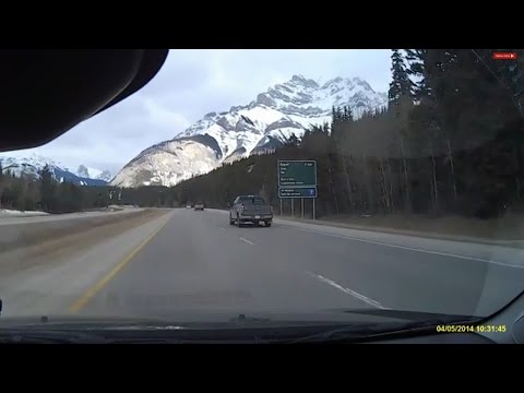 Driving From Calgary to Banff, Alberta Canada in April 2014