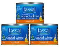 3 x Tassal Roasted Atlantic Salmon in Canola Oil 185g