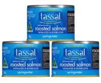 3 x Tassal Roasted Atlantic Salmon in Springwater 185g