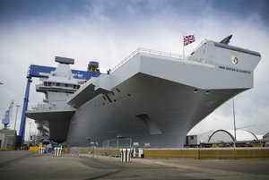 HMS Queen Elizabeth following her naming ceremony conducted at Rosyth Dockyard