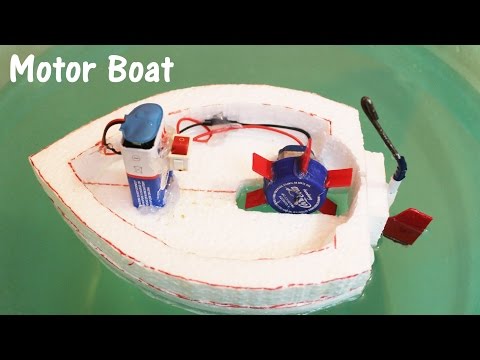 How to make an Electric Motor Boat using Thermocol and DC motor