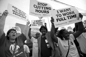 OUR Walmart challenges poor working conditions outside the Walmart Home Office in Bentonville, Arkansas. Photo courtesy of Marc F. Henning.