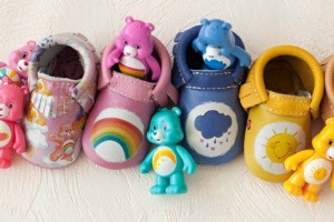 Care Bear-themed shoes by Freshly Picked.