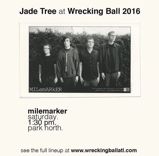 Milemarker plays @wreckingballatl today at 1:30! Park North stage. #wreckingballatl #jadetree #lovittrecords