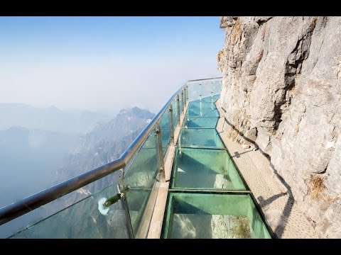 4,700 Feet above Scarist Glass Walkway Path in Tianmen Mountain, Zhangjiajie, China