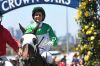 Ladies day: Michelle Payne returns a winner on Tavi Bay.