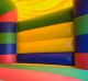 A wind gust blew a bouncy castle 150 metres.