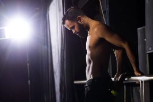 Luke Currie-Richardson in rehearsals for Bangarra Dance Theatre's show Bennelong.