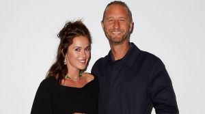 Kate Fowler and Justin Hemmes  at Sydney Fashion Week in May.