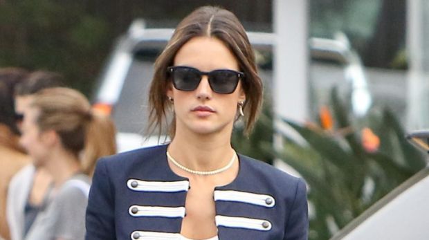 Alessandra Ambrosio does the Sergeant Pepper jacket.