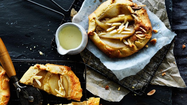 Almond and pear crostata recipe by Neil Perry. 