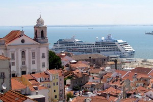 The Oceania Insignia docked in Lisbon, Portugal.