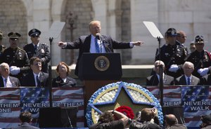 President of the United States Donald J. Trump delivers the keynote address during the National Peace Officers' Memorial Service in Washington, D.C., May 15, 2017.