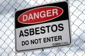 Asbestos warning sign.