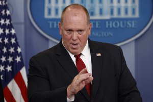 Immigration and Customs Enforcement Acting Director Thomas Homan speaks during the daily press briefing, Wednesday, June 28, 2017, at the White House in Washington.