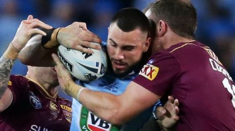 X-factor: Jack Bird takes on the Queensland defence during limited minutes in game two.