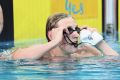 Confused: Cameron McEvoy, Kyle Chalmers and Mack Horton after the 200m freestyle final.