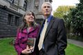 Chrissie and Anthony Foster after a hearing of the parliamentary inquiry.