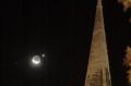 Celestial conjunction seen next to St Josephs church spire in Warrnambool.