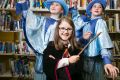 Audrey Ormella, Aoife Brazil and Madeleine Albany celebrate the 20th anniversary of Harry Potter in Sydney.