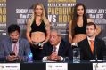 Distraction: Neither Manny Pacquiao nor Jeff Horn - seen here with Bob Arum - have been randomly tested by doping ...