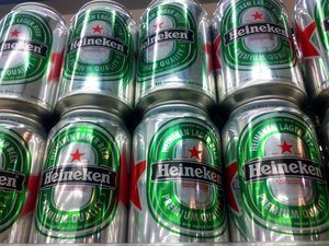 Heineken Lager Beer cans