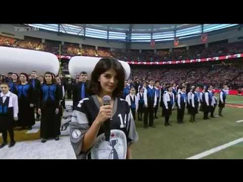 Grey Cup 2014 O Canada sung by Nikki Yanofsky and the Coastal Sound Music Academy