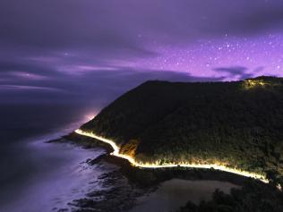 Photographer Josh Beames amazing photograph from Teddys Lookout on the Great ocean Rd of the Aurora Australis on Saturday night.