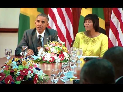 President Obama Meets with Prime Minister Portia Simpson Miller