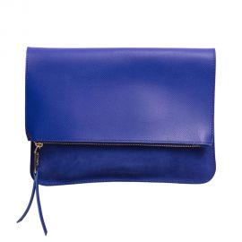 Ella Fold Over Clutch - Pebble and Suede