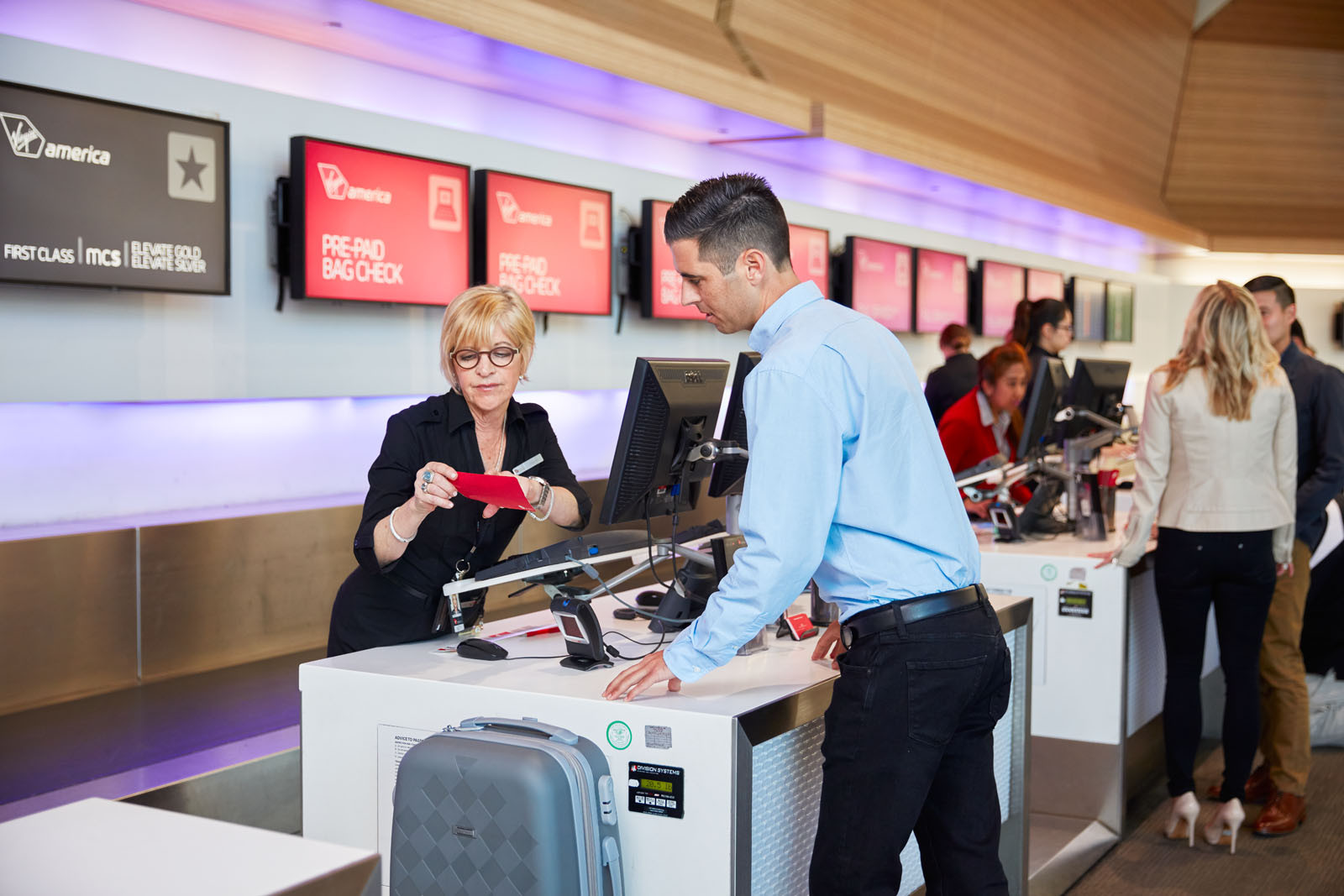 Virgin America check-in counter