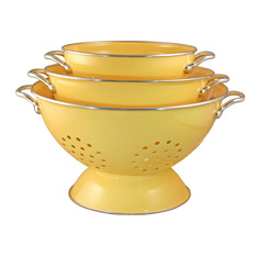 Reston Lloyd - 3-Piece Calypso Colander Set, Lemon - Colanders And Strainers