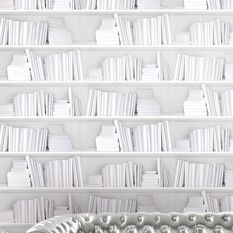  - Wallpaper Bookshelf - White - Wallpaper