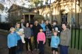 Concerned about changes: Students and parents outside Bourke Street Public School.